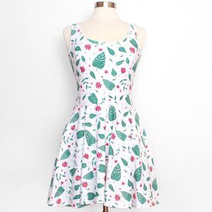 Kate Gabrielle spring leaves sample mini dress size Small